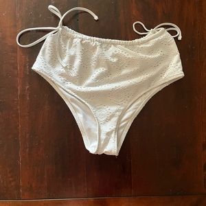 Aerie White Bikini Bottom, Size: L